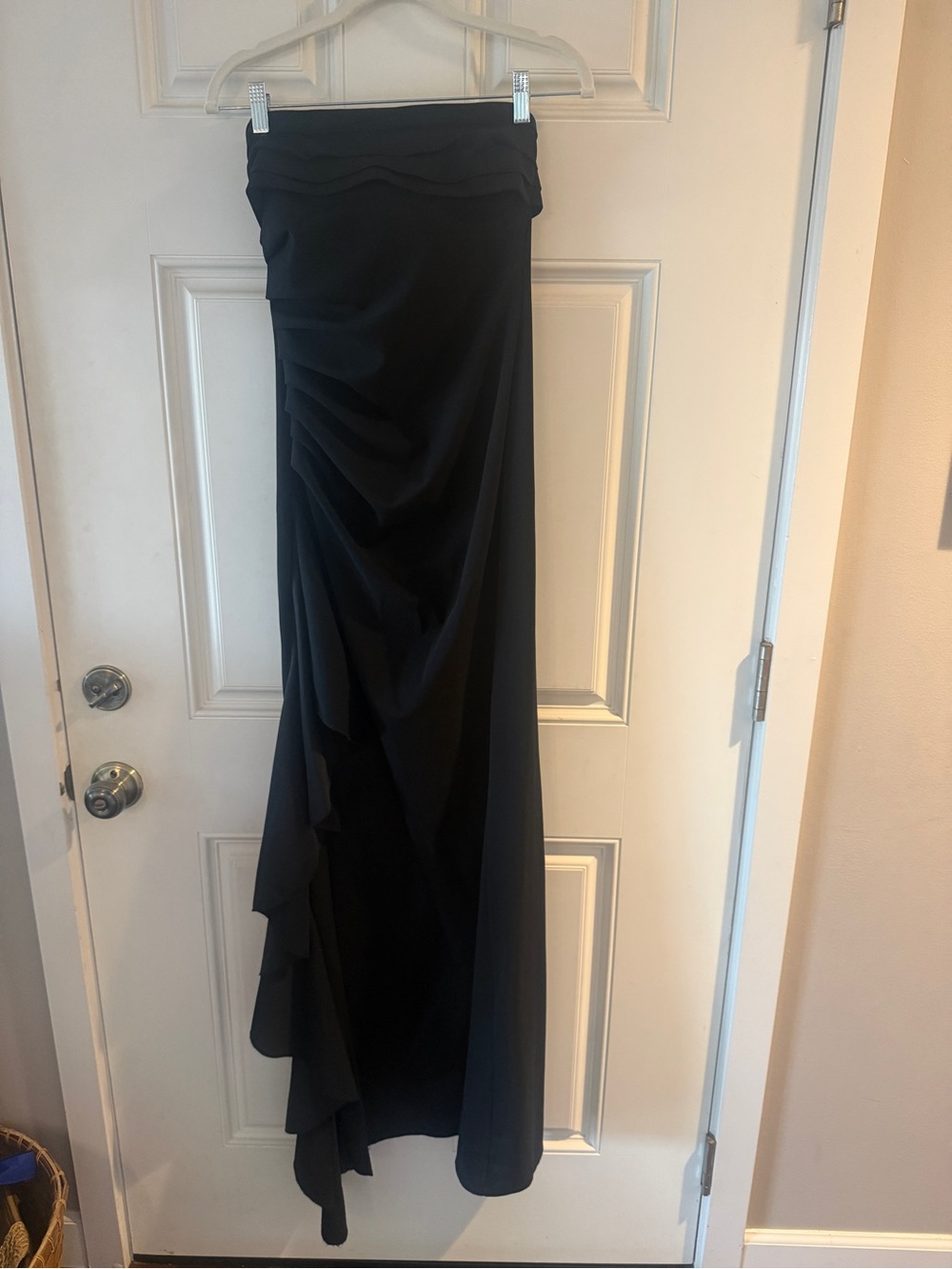 Strapless Ruched Ruffled Maxi Dress - Picture 2 of 3